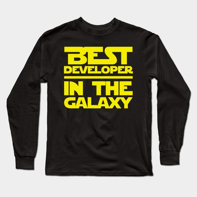 Best Developer In The Galaxy Long Sleeve T-Shirt by fromherotozero